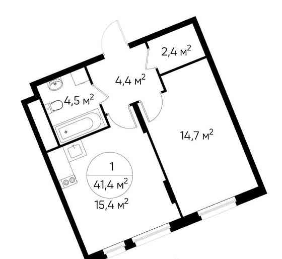 1-комн. квартира, 41 м2, 12/17 эт. Москва