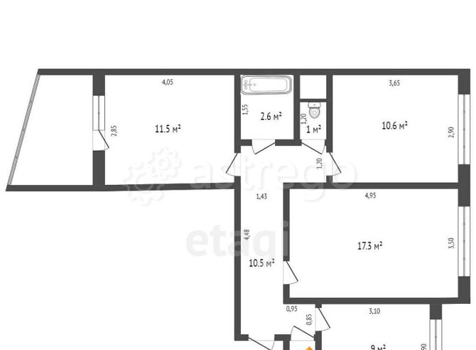 3-комн. квартира, 62.9 м2, 2/9 эт. Бийск - изображение 2