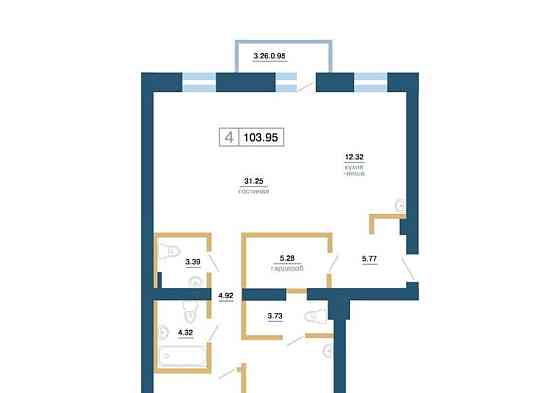 4-комн. квартира, 103.95 м2, 6/7 эт. Красноярск