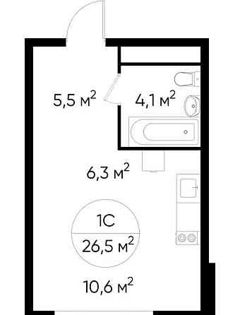 Студия, 26 м2, 13/17 эт. Москва