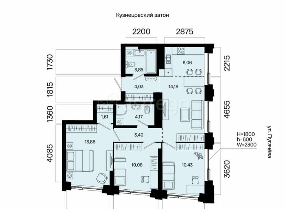 4-комн. квартира, 71.67 м2, 19/31 эт. Уфа - изображение 7