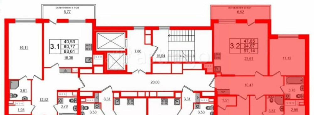 3-комн. квартира, 97.14 м2, 12/12 эт. Санкт-Петербург - изображение 5