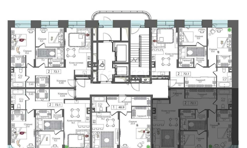 2-комн. квартира, 71.8 м2, 2/17 эт. Москва - изображение 9