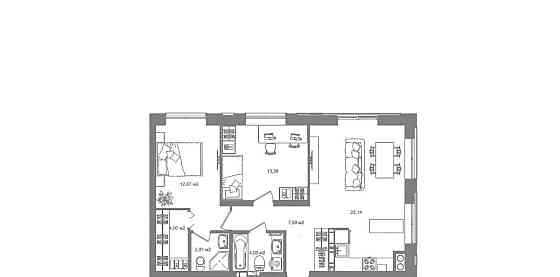 2-комн. квартира, 71.14 м2, 23/23 эт. Астрахань