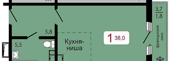 1-комн. квартира, 38 м2, 17/17 эт. Красноярск
