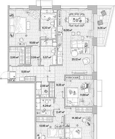 4-комн. квартира, 129.49 м2, 5/12 эт. Москва