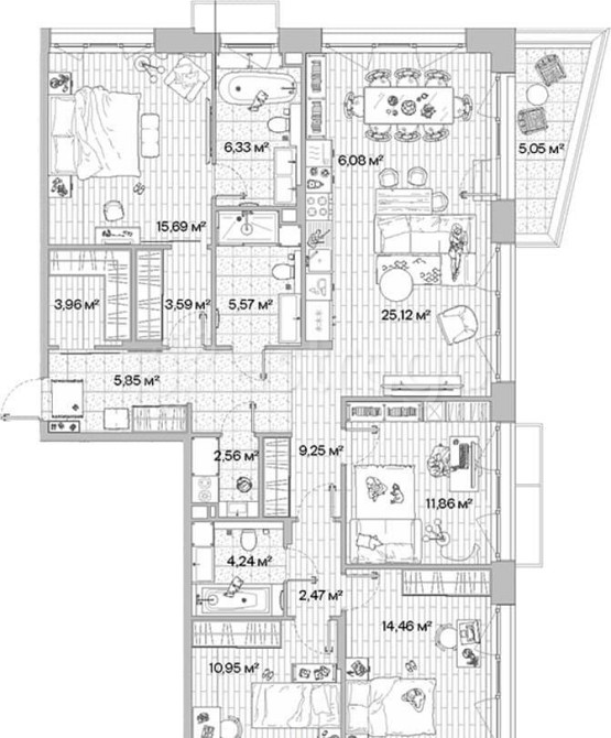 4-комн. квартира, 129.49 м2, 5/12 эт. Москва - изображение 2