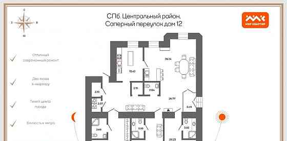 4-комн. квартира, 170 м2, 1/5 эт. Санкт-Петербург