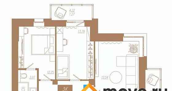 3-комн. квартира, 84.4 м2, 5/23 эт. Красноярск