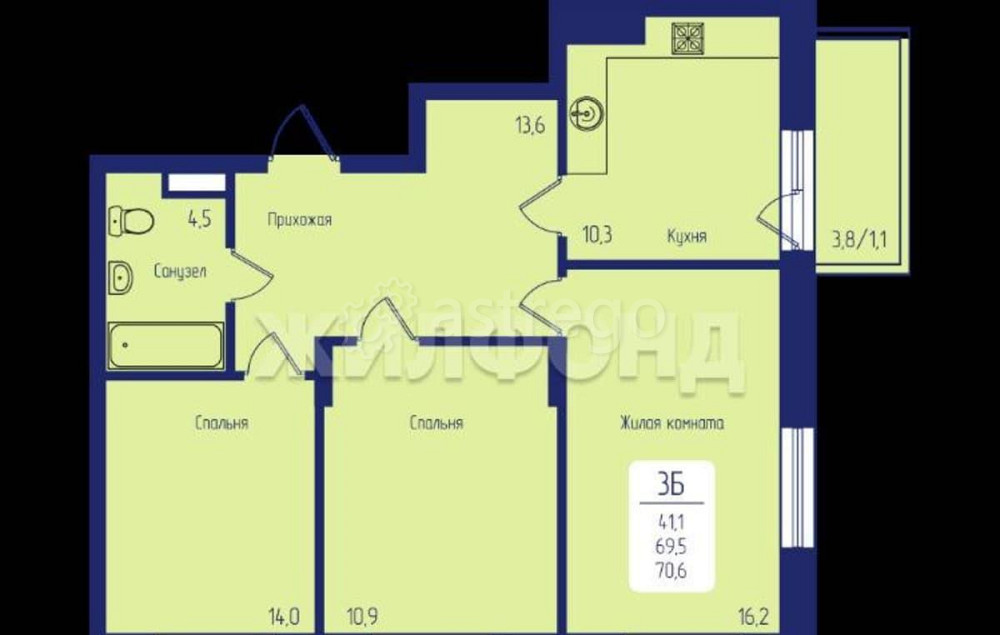 3-комн. квартира, 71 м2, 7/17 эт. Красноярск - изображение 2