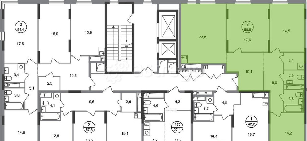 3-комн. квартира, 98 м2, 13/17 эт. Москва - изображение 4