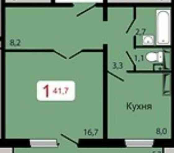 1-комн. квартира, 41.7 м2, 15/17 эт. Красноярск
