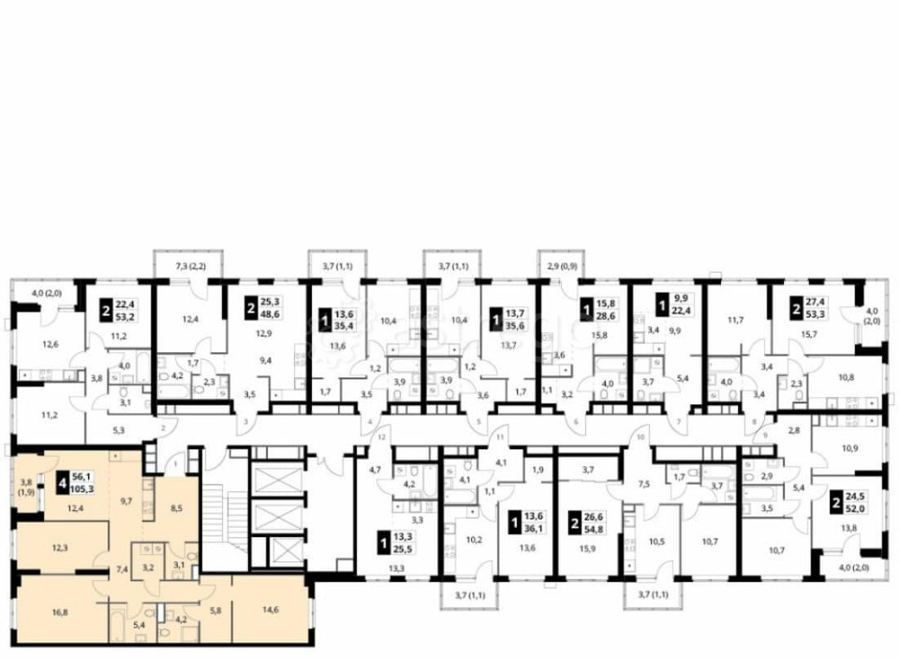 4-комн. квартира, 105.3 м2, 2/25 эт. Москва - изображение 7