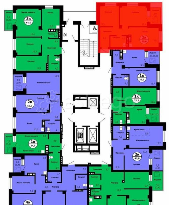 2-комн. квартира, 50 м2, 23/26 эт. Красноярск - изображение 7