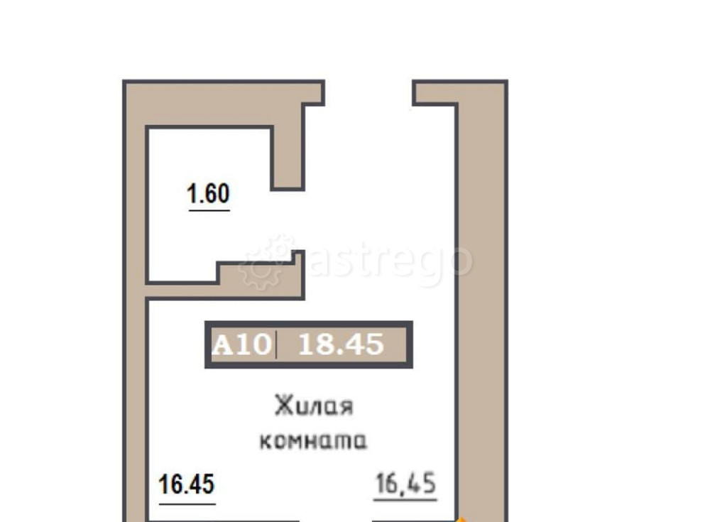 Студия, 18.45 м2, 5/9 эт. Красноярск - изображение 1