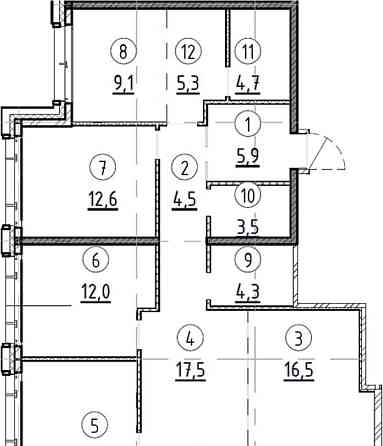 4-комн. квартира, 106.9 м2, 2/8 эт. Москва