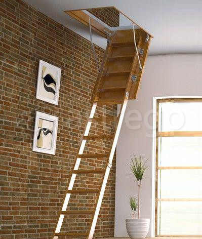 Деревянная чердачная лестница ЧЛ-08 (700х1200 L-2800) неутепленная крышка Новосибирск - изображение 1