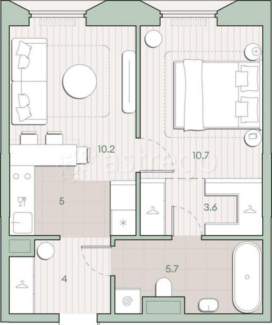 1-комн. квартира, 39.2 м2, 2/13 эт. Москва - изображение 5
