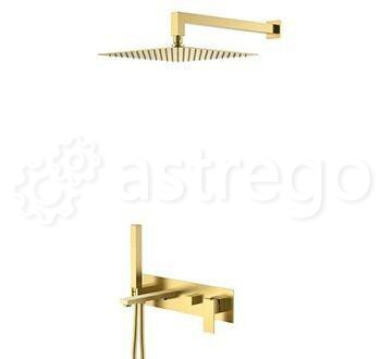 Душевой комплект BOHEME Qubic 474-MG Gold Matt Новосибирск - изображение 1