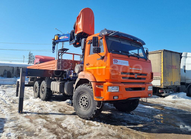 Манипулятор КМУ КАМАЗ 43118-23027-50 Евро-5 Soosan SCS866LS ВУ бур 400 мм Борт сталь 6,2 м со спалко Самара - изображение 1