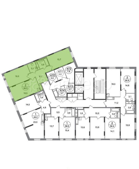 2-комн. квартира, 66 м2, 13/17 эт. Москва - изображение 4