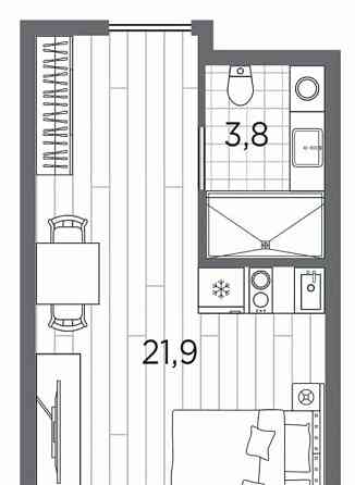 1-комн. апарт-ы, 25.7 м2, 3/13 эт. Санкт-Петербург
