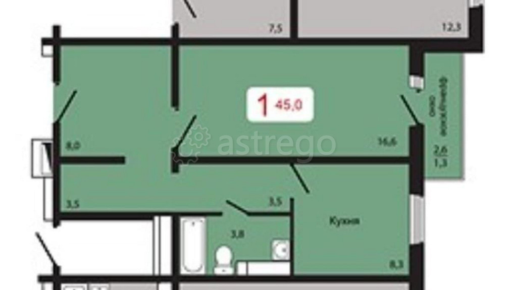 1-комн. квартира, 45 м2, 11/17 эт. Красноярск - изображение 5