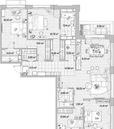 4-комн. квартира, 141.65 м2, 7/12 эт. Москва