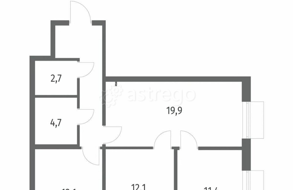 3-комн. квартира, 71.4 м2, 7/12 эт. Санкт-Петербург - изображение 1