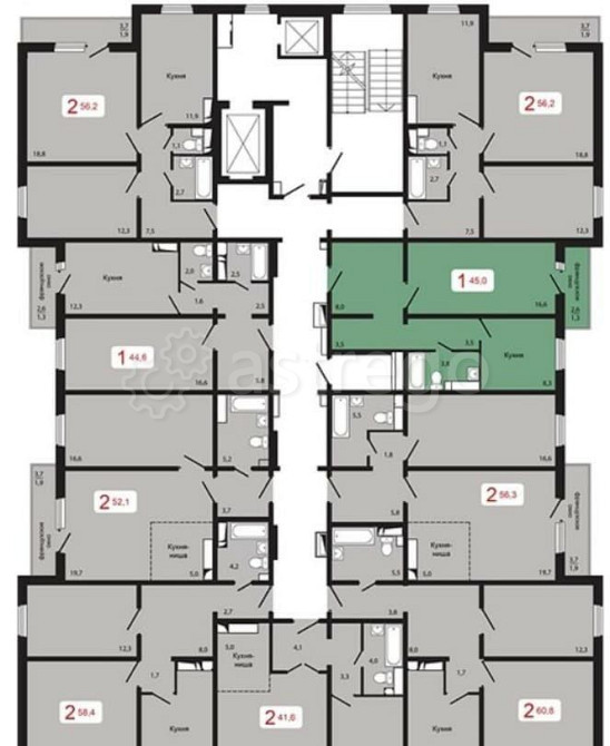 1-комн. квартира, 45 м2, 14/17 эт. Красноярск - изображение 3