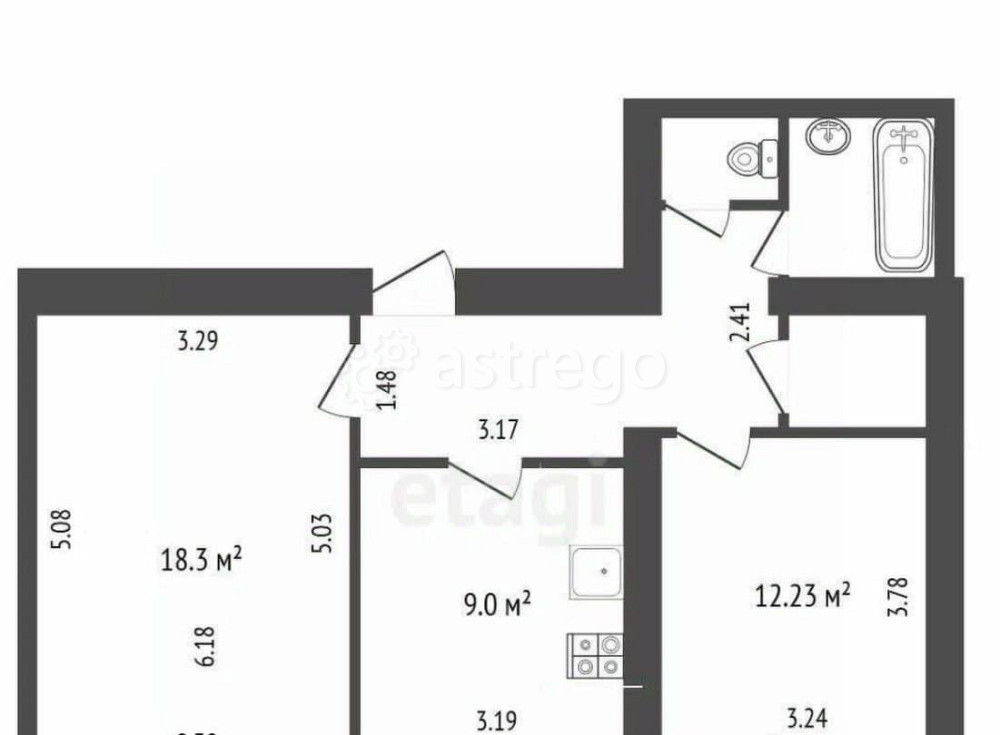 2-комн. квартира, 55.6 м2, 4/9 эт. Норильск - изображение 7