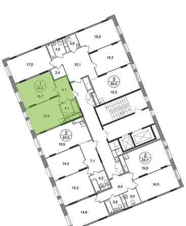 1-комн. квартира, 40 м2, 6/17 эт. Москва