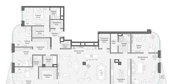 6-комн. квартира, 318 м2, 11/14 эт. Москва