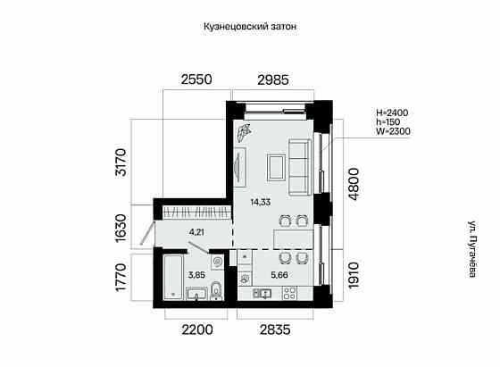 1-комн. квартира, 28.05 м2, 15/31 эт. Уфа