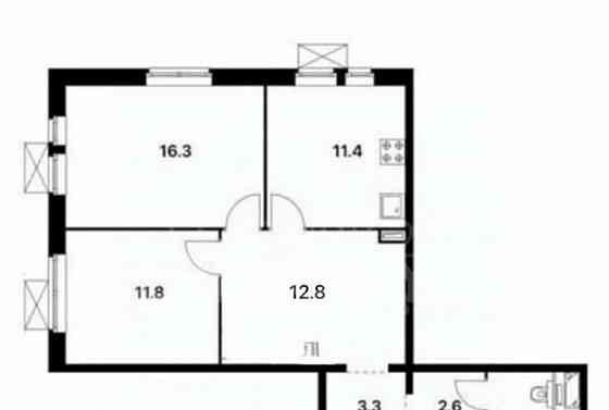 3-комн. квартира, 64.8 м2, 23/25 эт. Котельники