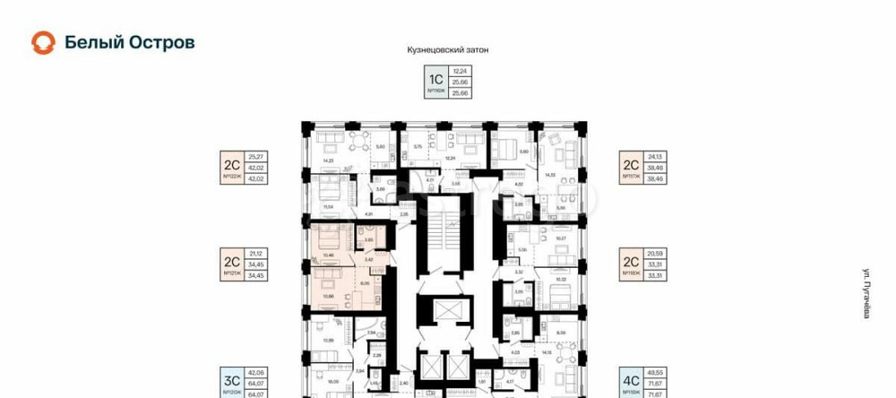 2-комн. квартира, 34.45 м2, 18/31 эт. Уфа - изображение 1