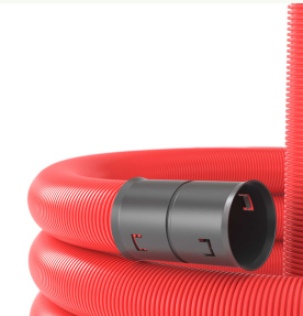 Труба гибкая ПНД d-75 с муфтой для кабельной канализации, красная, 50м, 121975 Красноярск