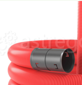 Труба гибкая ПНД d-75 с муфтой для кабельной канализации, красная, 50м, 121975 Красноярск - изображение 1