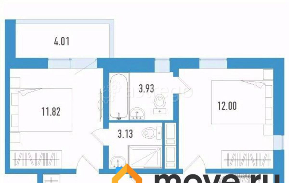 2-комн. квартира, 54.36 м2, 11/12 эт. Санкт-Петербург - изображение 1