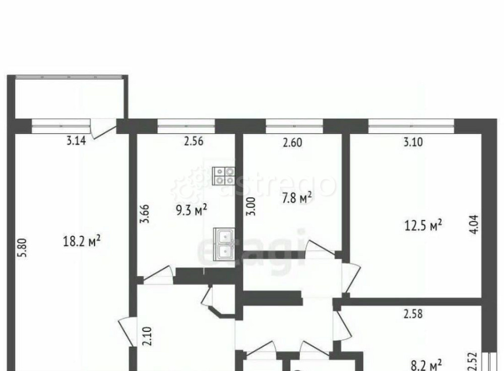 4-комн. квартира, 69 м2, 9/9 эт. Белгород - изображение 1