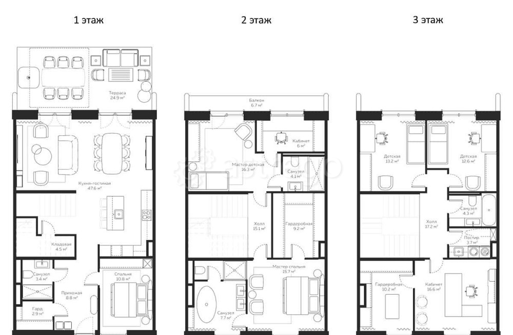 Таунхаус, 236.5 м2, 3 эт. Москва - изображение 1