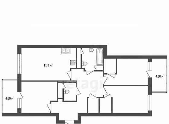 3-комн. квартира, 83.8 м2, 8/25 эт. Реутов