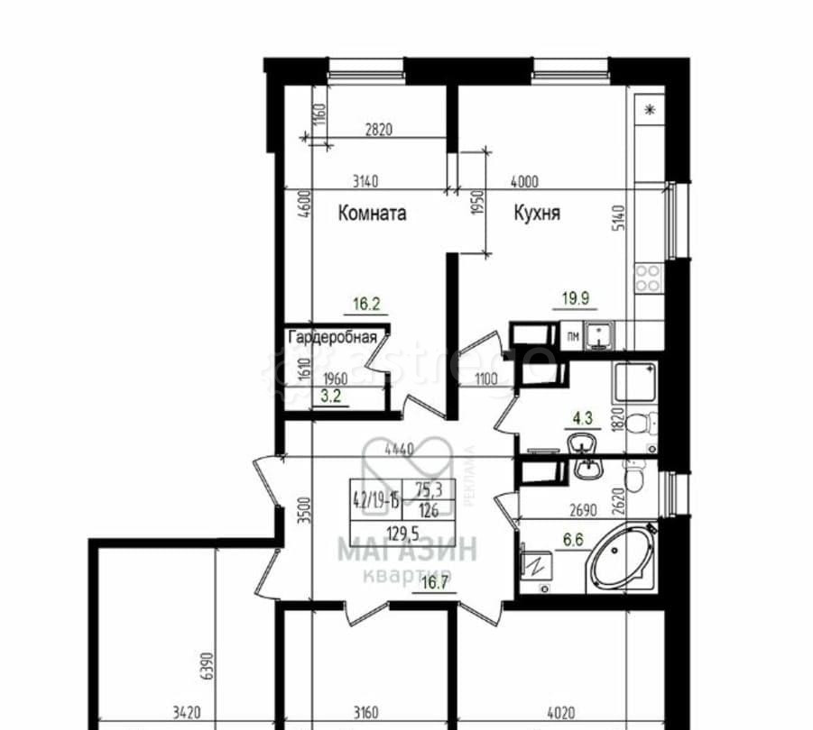 4-комн. квартира, 126.05 м2, 11/23 эт. Санкт-Петербург - изображение 2