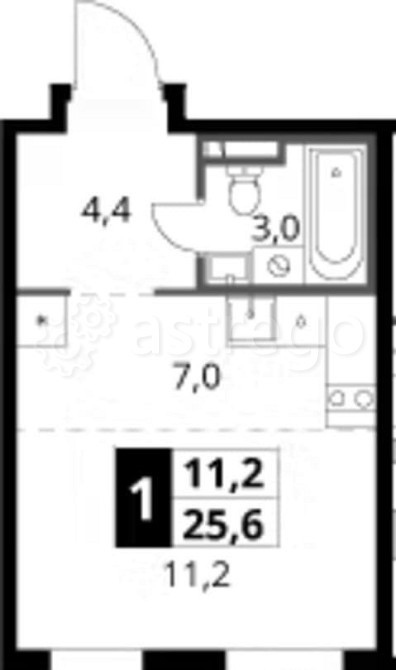 Студия, 25.6 м2, 3/24 эт. Москва - изображение 2