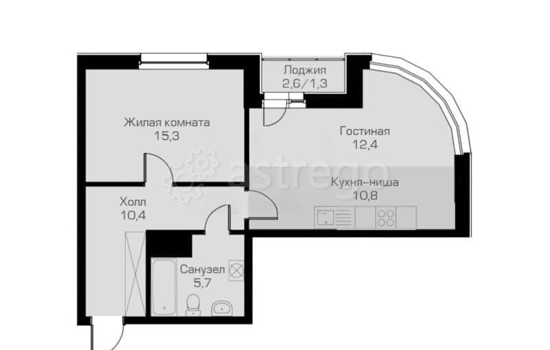 2-комн. квартира, 54.6 м2, 13/23 эт. Красноярск - изображение 1