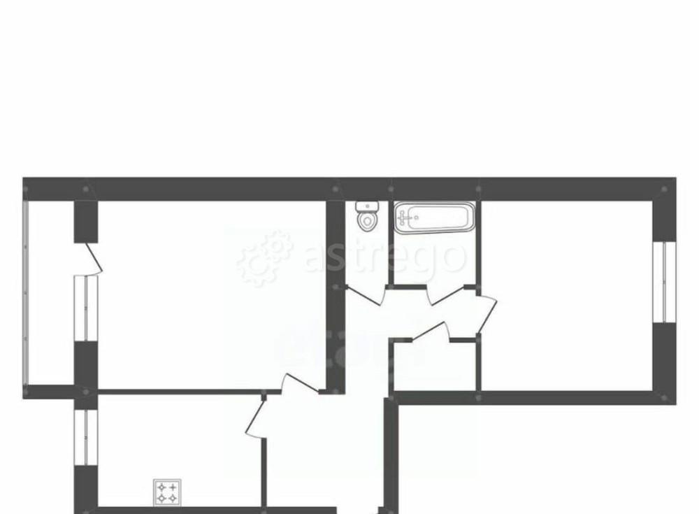 2-комн. квартира, 52.9 м2, 3/5 эт. Белогорск - изображение 1