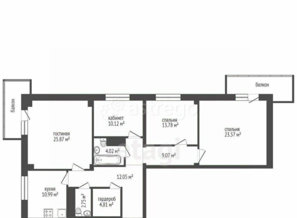 4-комн. квартира, 117 м2, 19/19 эт. Красноярск - изображение 1
