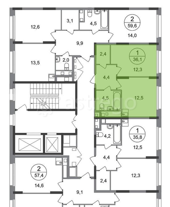 1-комн. квартира, 36 м2, 3/17 эт. Москва - изображение 4