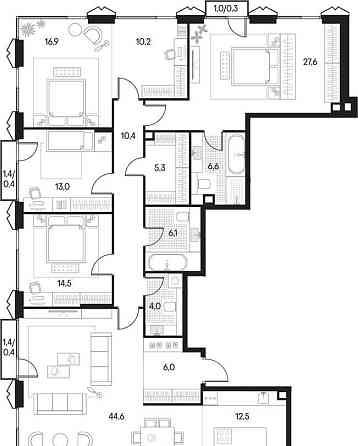 4-комн. квартира, 178.8 м2, 17/18 эт. Москва