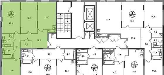 3-комн. квартира, 89 м2, 12/17 эт. Москва